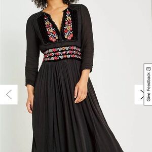 Free People Black Flora Dress